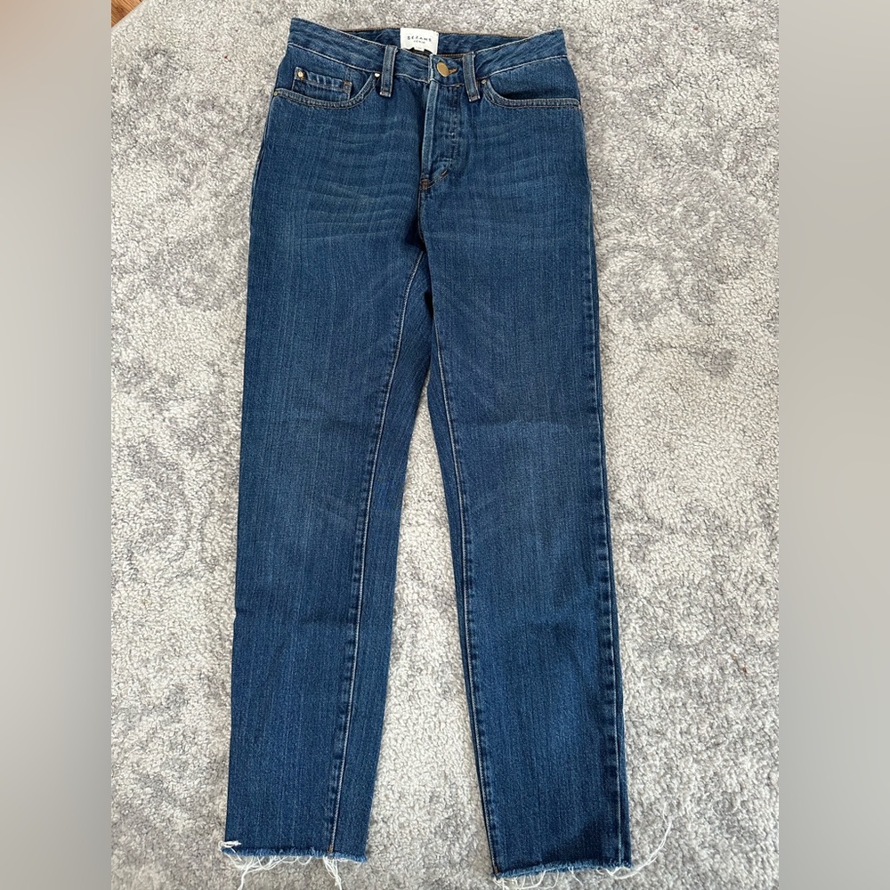 Sezane Women's Straight Leg Jeans - Dark Blue